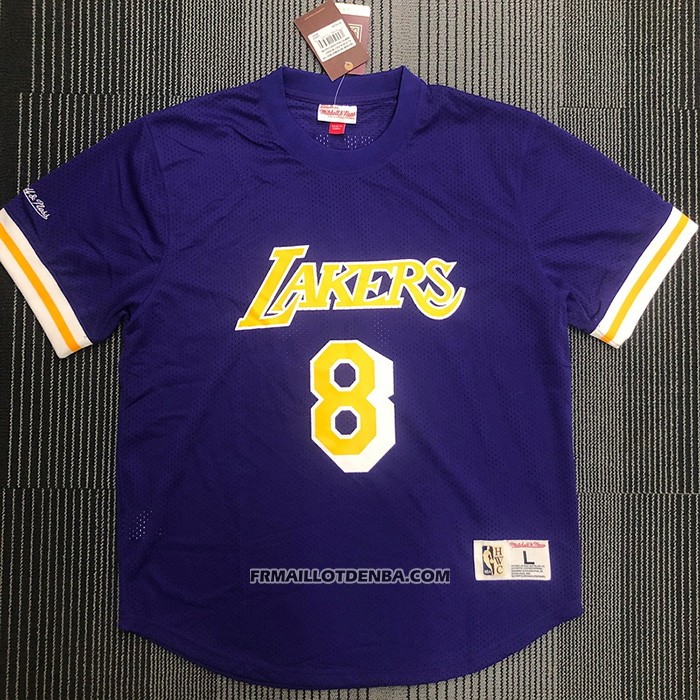 Maillot Manche Courte Los Angeles Lakers Kobe Bryant NO 8 Volet
